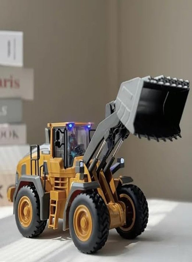EXOMOON Remote Control Construction Bulldozer Truck Toy, RC Bulldozer Truck Toys for 6,7,8,9,10 Year Old Kids Boys and Up, 1/24 Scale Alloy RC Engineering Truck, Construction - Image 2